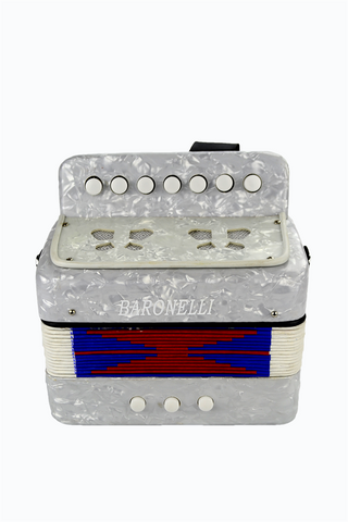 Baronelli AC0702-WH Wooden Kids Mini Accordion White - ccttek