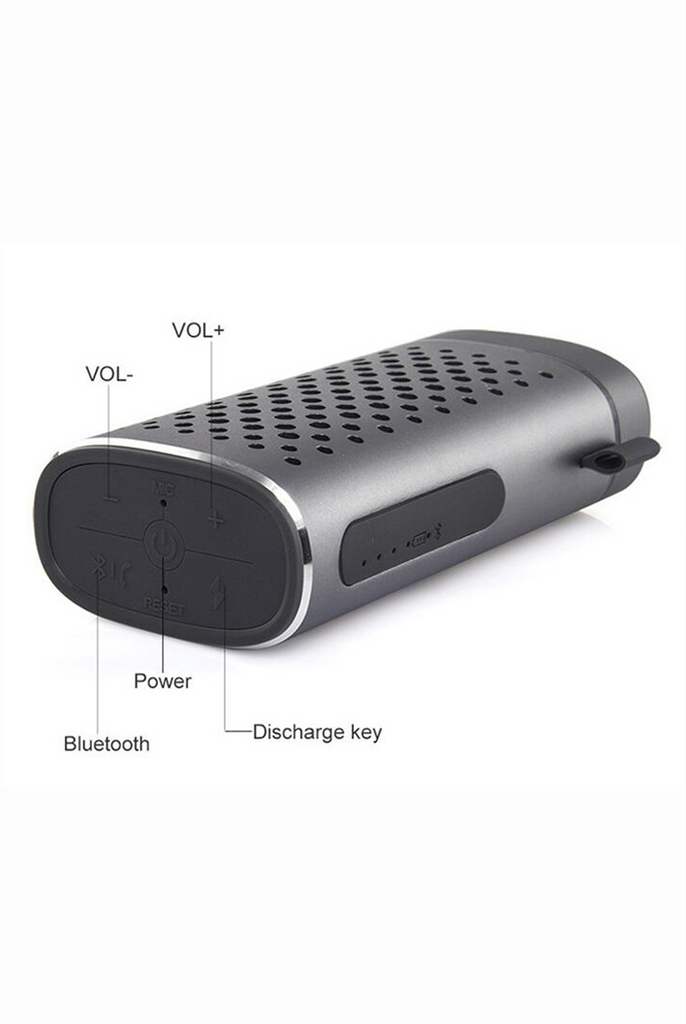 2 in 1 BC-SB004-SL Bluetooth Speaker with 4400mAh Power Bank Silver - ccttek