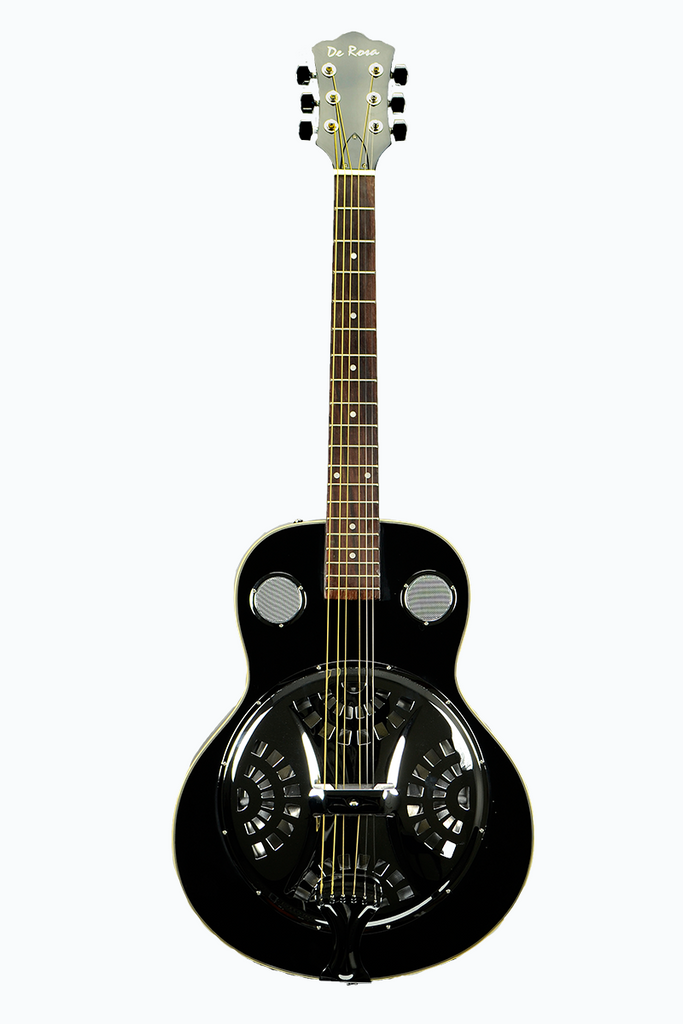 De Rosa DBI-8-VSB-BK Resonator Acoustic Guitar - ccttek