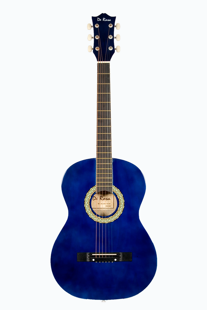 De Rosa DK3810R-BLS Kids Acoustic Guitar Outfit Blue - ccttek