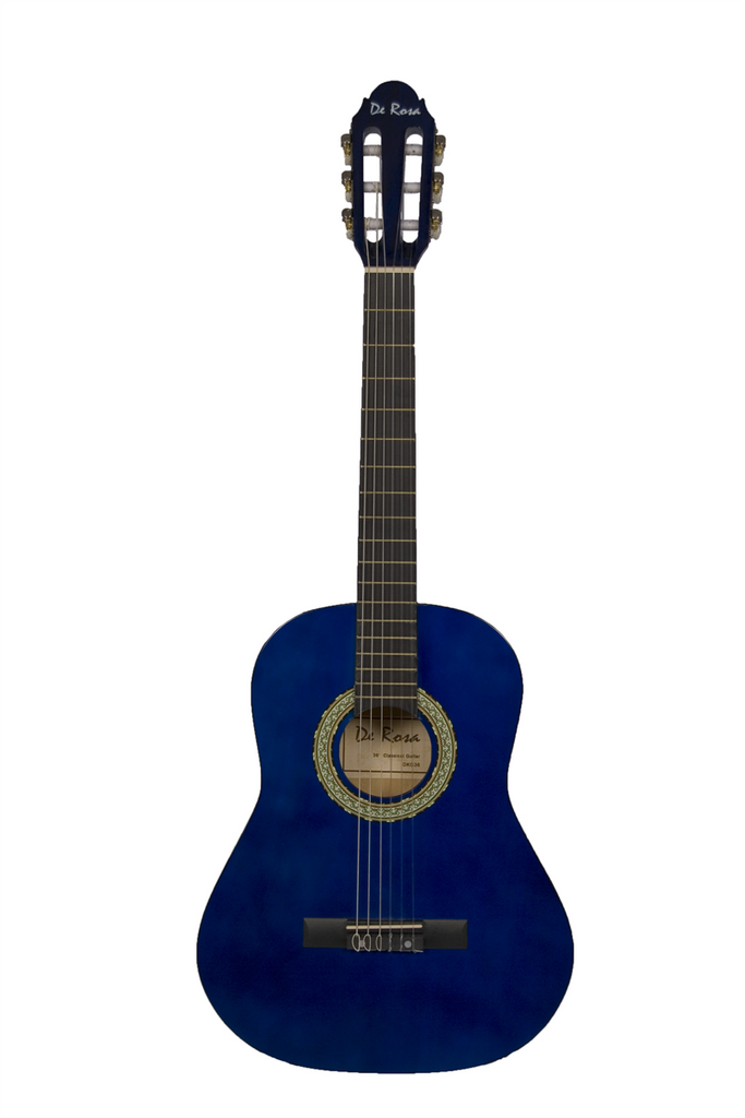 De Rosa DKF36-BU Kids Classical Guitar Outfit Blue - ccttek