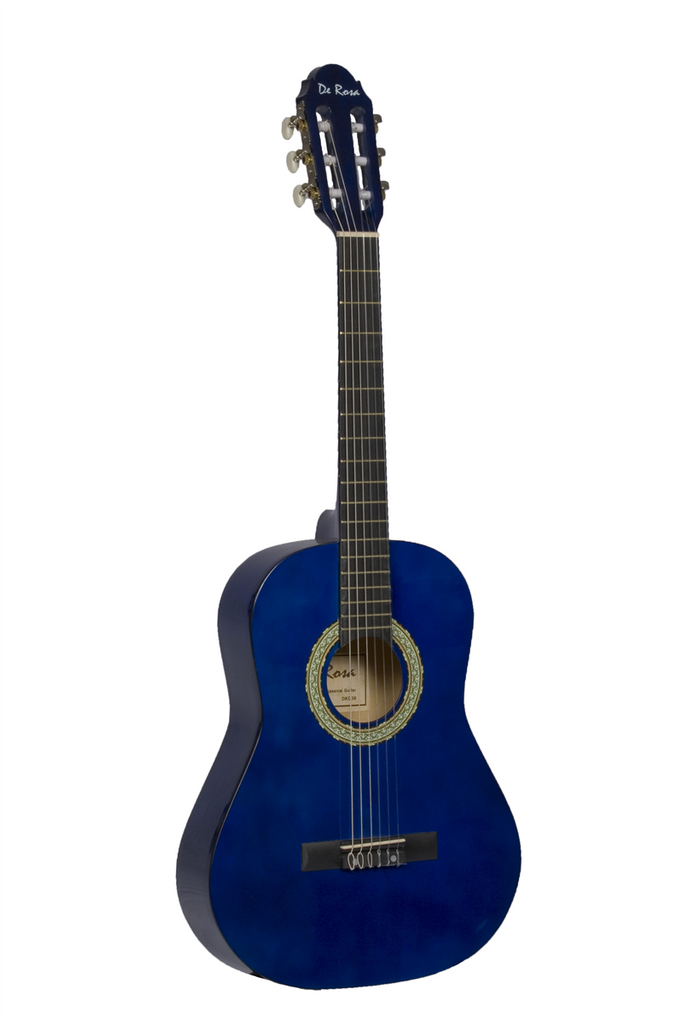 De Rosa DKF36-BU Kids Classical Guitar Outfit Blue - ccttek