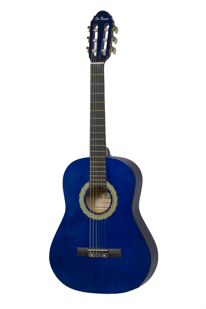 De Rosa DKF36-BU Kids Classical Guitar Outfit Blue - ccttek