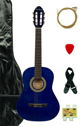De Rosa DKF36-BU Kids Classical Guitar Outfit Blue - ccttek