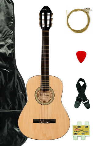 De Rosa DKF36-NT Kids Classical Guitar Outfit Natural - ccttek