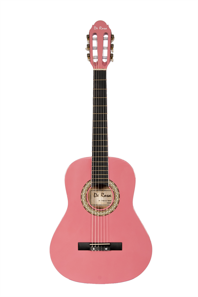 De Rosa DKF36-PK Kids Classical Guitar Outfit Pink - ccttek