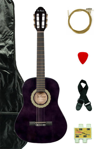 De Rosa DKF36-PL Kids Classical Guitar Outfit Purple - ccttek