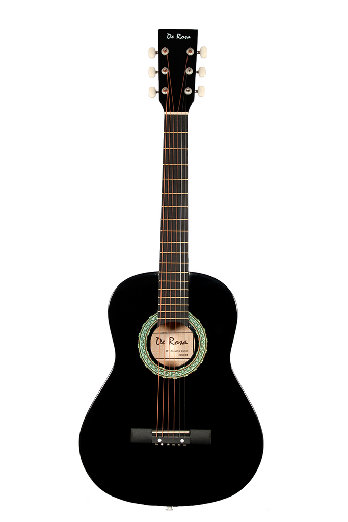 De Rosa DKG36-BK Kids Acoustic Guitar Outfit Black - ccttek