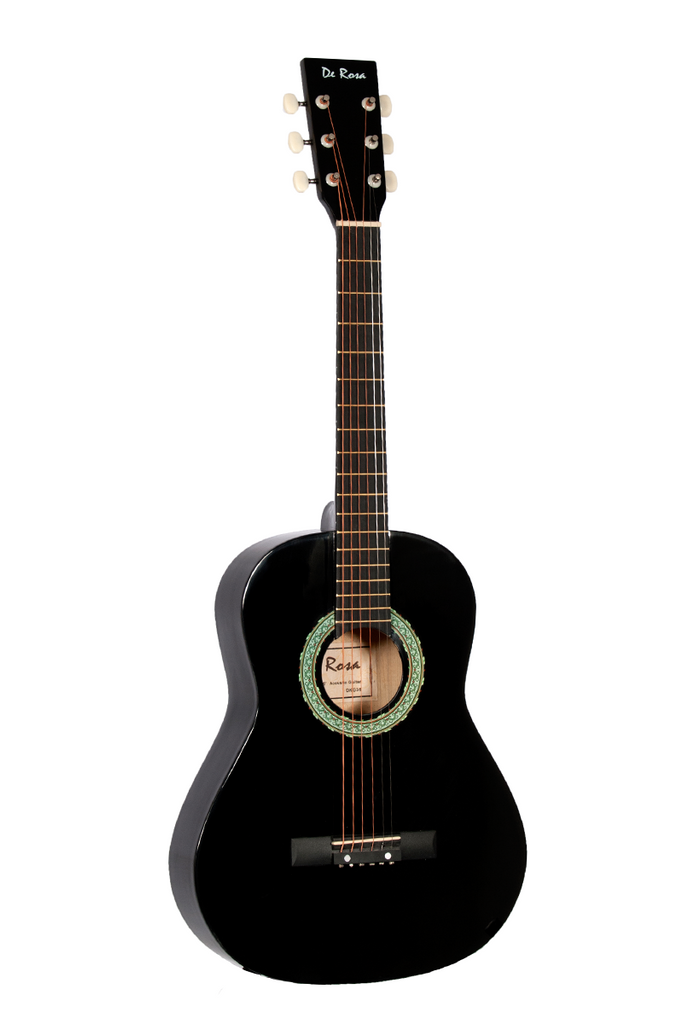 De Rosa DKG36-BK Kids Acoustic Guitar Outfit Black - ccttek