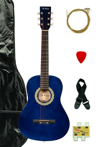De Rosa DKG36-BL Kids Acoustic Guitar Outfit Blue - ccttek
