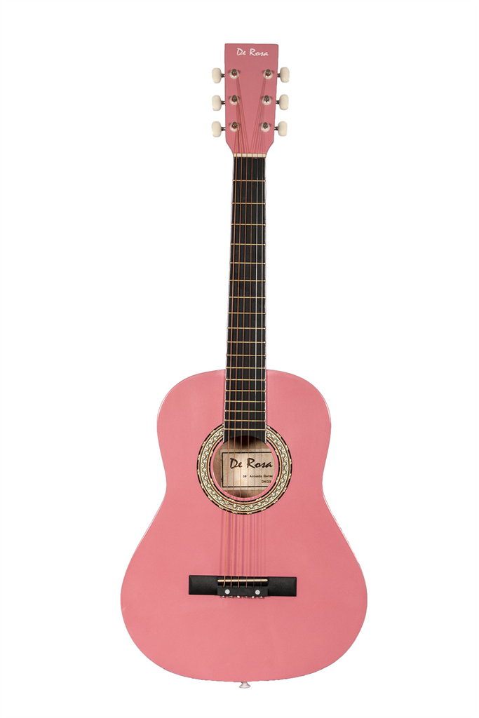 De Rosa DKG36-PK Kids Acoustic Guitar Outfit Pink - ccttek