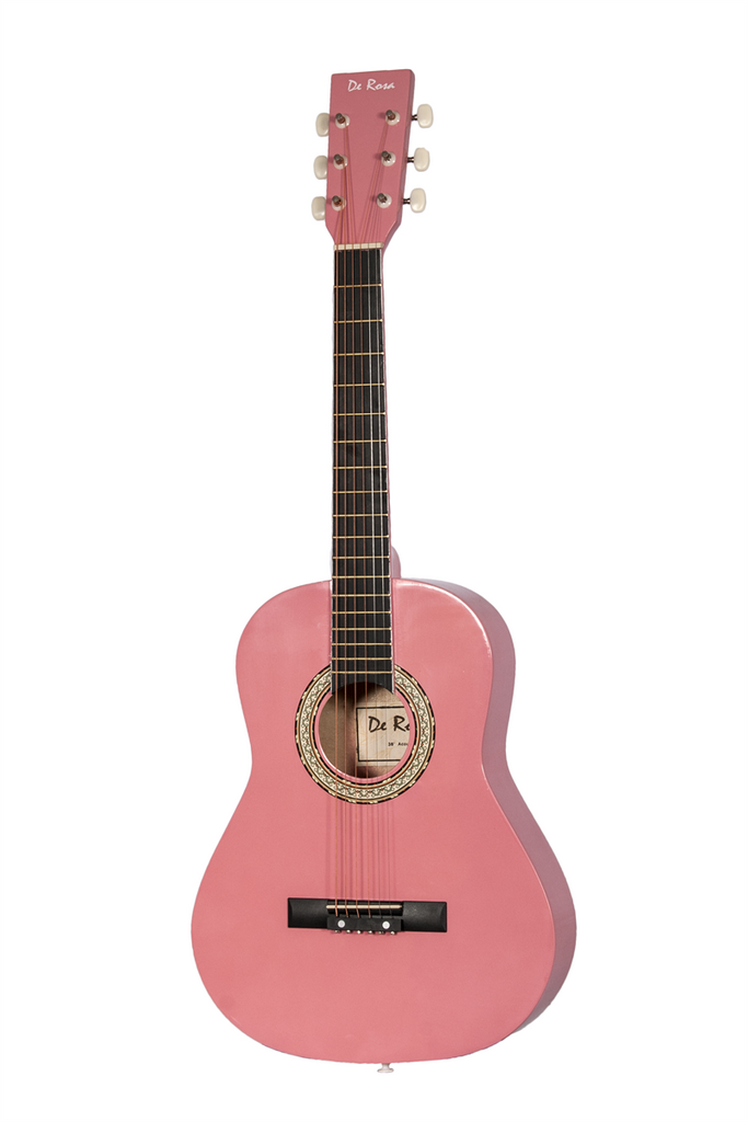 De Rosa DKG36-PK Kids Acoustic Guitar Outfit Pink - ccttek