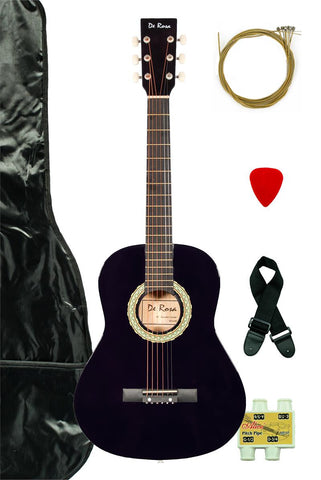 De Rosa DKG36-PL Kids Acoustic Guitar Outfit Blue - ccttek