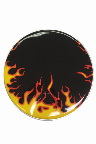 Hell's Flames Drum Head DPH22K-FL1 Custom Graphic Flames Resonant Bass Drum - ccttek