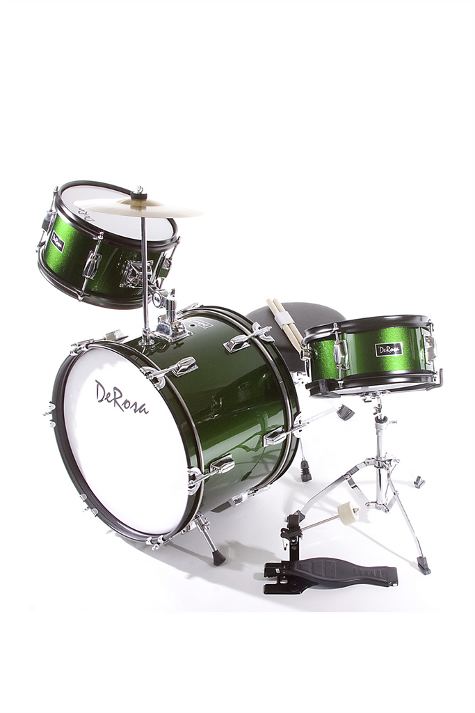 De Rosa DRM316-GR 3 Piece 16" Kid's Junior Drum Set Green - ccttek