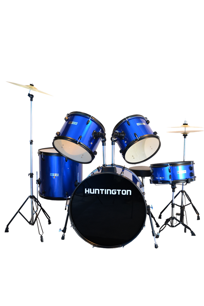 Huntington DRM500-MBU 5 Piece Drum Kit Metallic Blue - ccttek