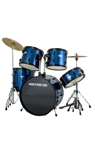 Huntington DRM500-SBU 5 Piece Drum Kit Sparkle Blue - ccttek