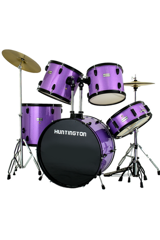 Huntington DRM500-SPL 5 Piece Drum Kit Sparkle Purple - ccttek