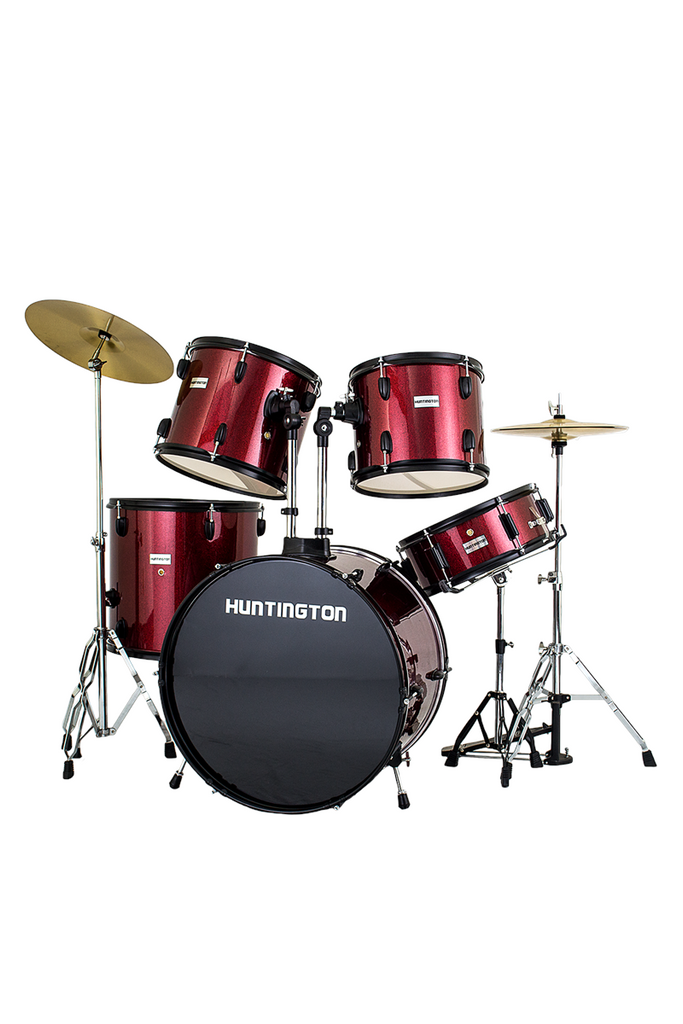 Huntington DRM500-SRD 5 Piece Drum Kit Sparkle Red - ccttek