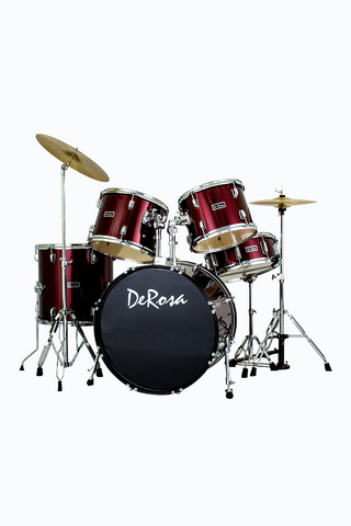 De Rosa DRM522-WRD 5 Piece Drum Kit Wine Red - ccttek