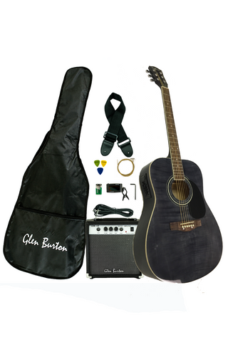 Glen Burton GA101EBCO-BK Dreadnought Acoustic Electric Guitar Combo - ccttek