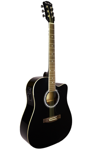 Glen Burton GA204CE-BK Cutaway Acoustic-Electric Guitar - ccttek