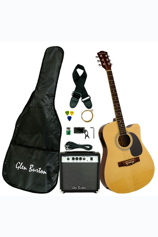 Glen Burton GA204BCO-NT Acoustic Electric Guitar Combo Pack - ccttek