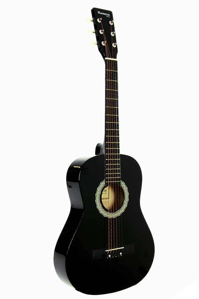 Huntington GA36-BK Kids 3/4 Scale Acoustic Steel String Guitar Black - ccttek