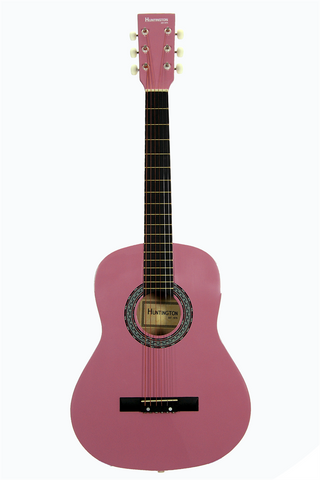 Huntington GA36-PK Kids 3/4 Scale Acoustic Steel String Guitar Pink - ccttek