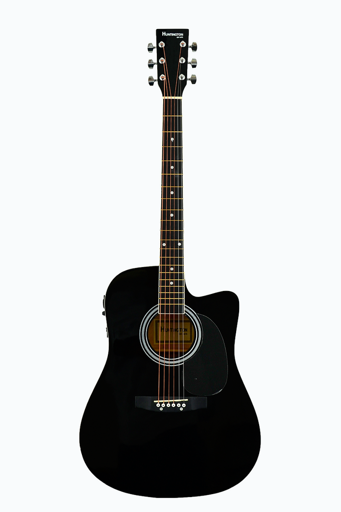 Huntington GA415C-BK Dreadnought Cutaway Acoustic-Electric Guitar - ccttek