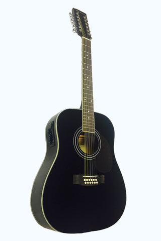 Glen Burton X Series GA42E-BK 42 Acoustic Electric 12 String Guitar - ccttek