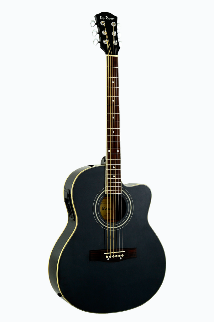 De Rosa GA700CE-BK Cutaway Acoustic-Electric Thin Body Guitar – ccttek