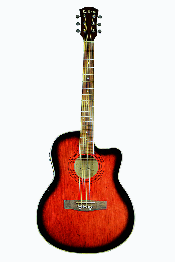 De Rosa GA700CE-RDS Cutaway Acoustic-Electric Thin Body Guitar - ccttek