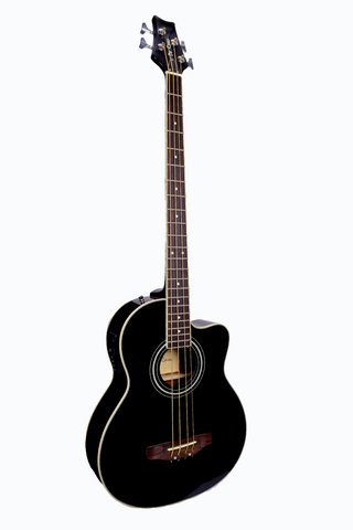 De Rosa GAB47-BK 4 String Cutaway Acoustic-Electric Bass Guitar - ccttek