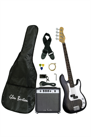 Glen Burton GB150BCO-BK Solid Body Electric Bass Guitar Combo - ccttek
