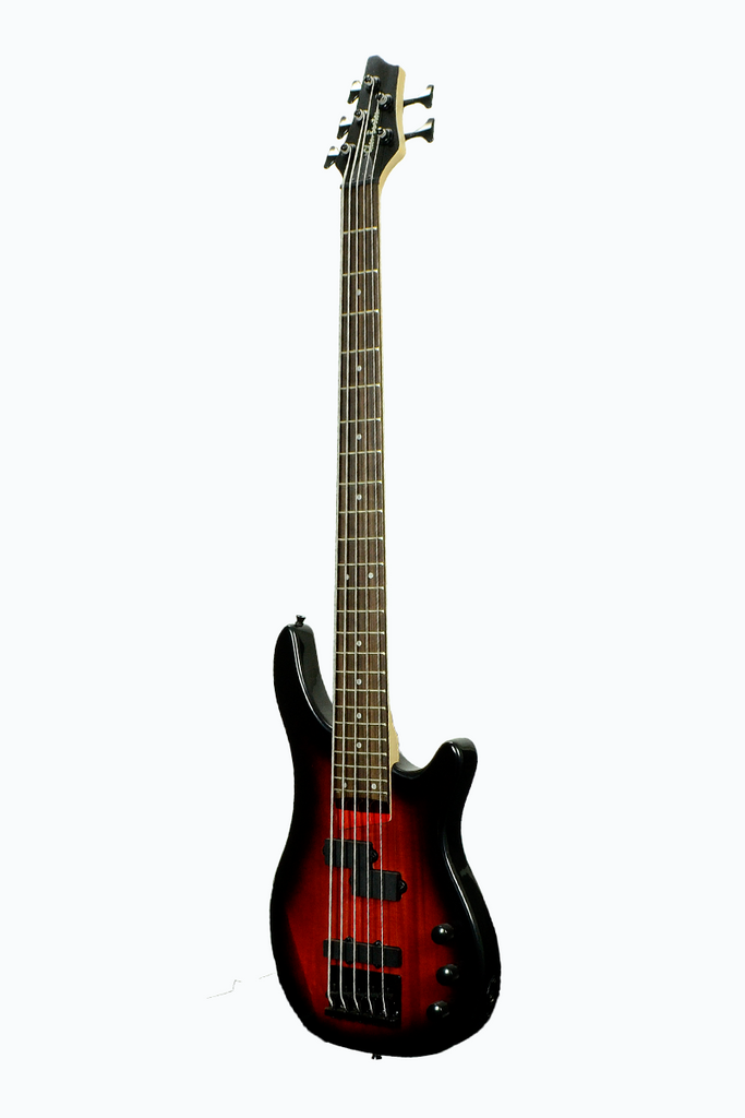 Glen Burton GBKEB-RDS 5 String Solid Body Electric Bass Guitar - ccttek