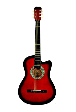 Economy GC3810R-RDS 38 Inch Redburst Cutaway Folk Acoustic Guitar - ccttek