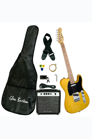 Glen Burton GE102BCO-BUT Solid Body T-Style Electric Guitar Combo - ccttek