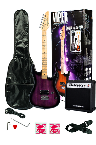 Viper GE93CO-PLS Solid Body Electric Guitar Combo Package - ccttek
