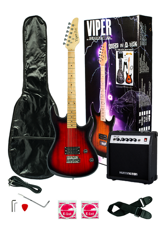 Viper GE93CO-RDS Solid Body Electric Guitar Combo Package - ccttek