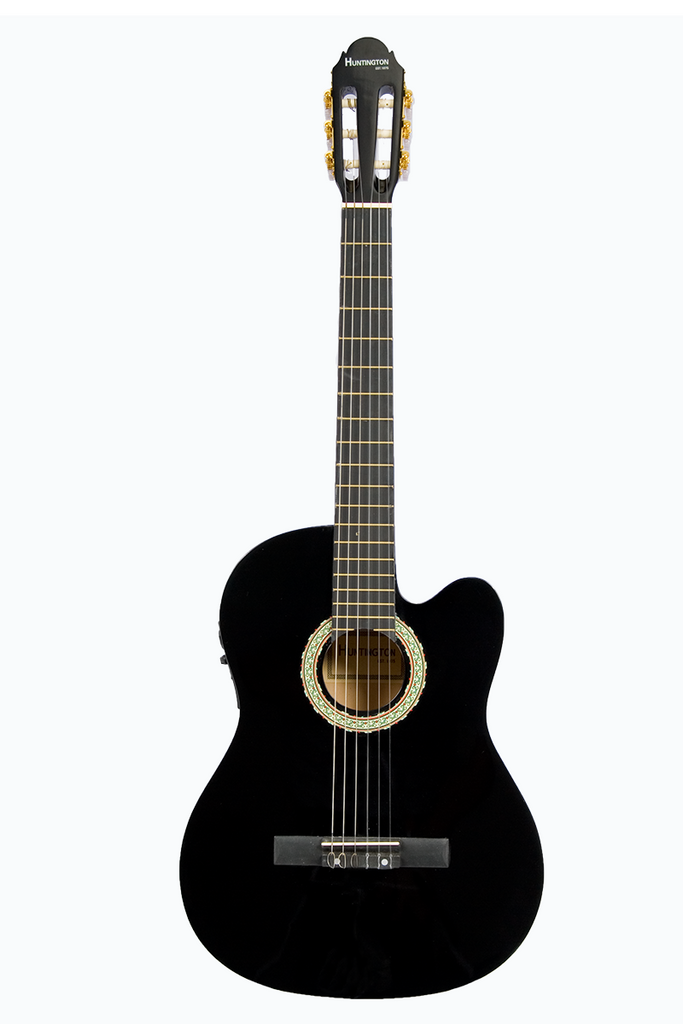 Huntington GF39CE-BK Cutaway Acoustic Electric Classical Guitars - ccttek