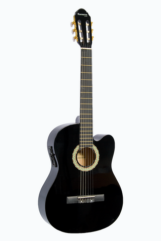 Huntington GF39CE-BK Cutaway Acoustic Electric Classical Guitars - ccttek