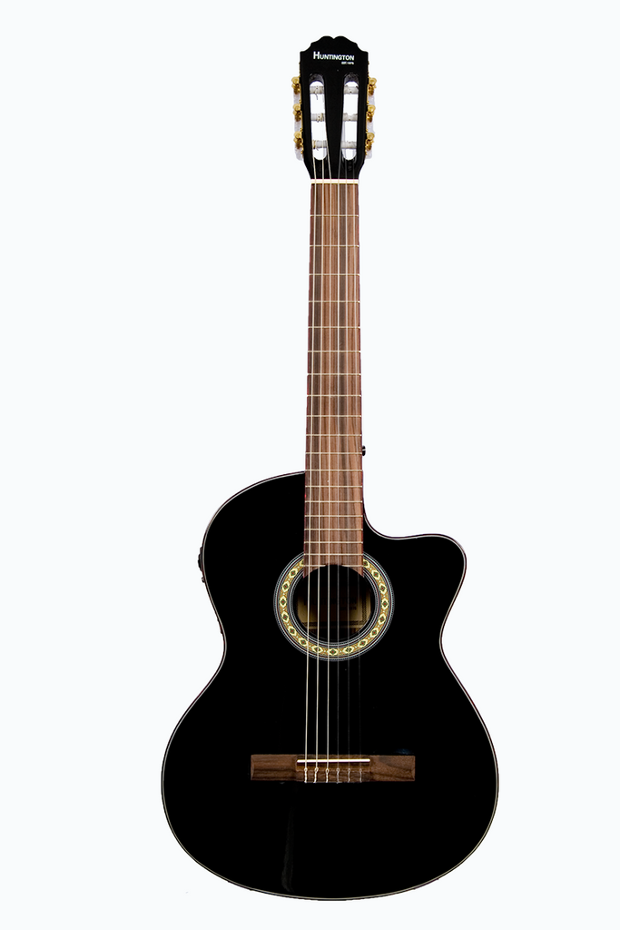 Huntington GFC349-BK Classical Cutaway Acoustic Electric Guitar - ccttek