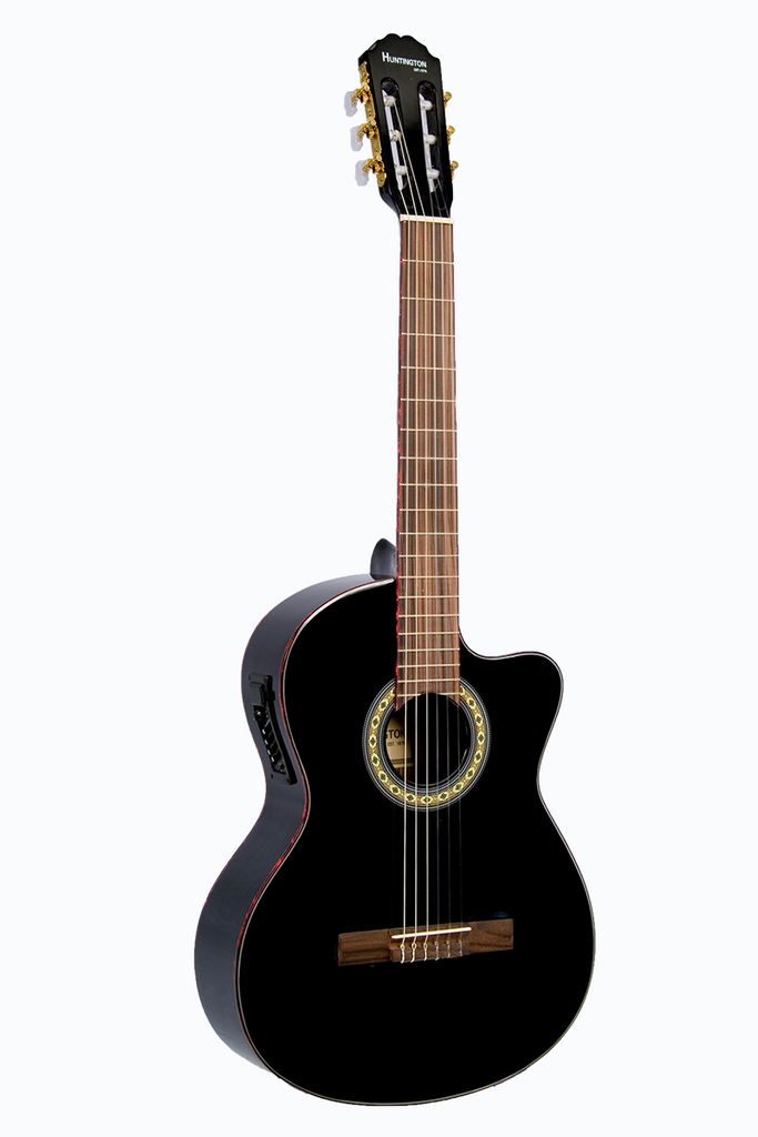 Huntington GFC349-BK Classical Cutaway Acoustic Electric Guitar - ccttek