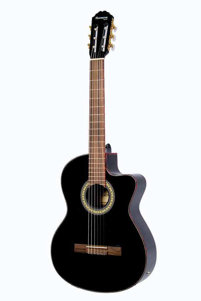 Huntington GFC349-BK Classical Cutaway Acoustic Electric Guitar - ccttek