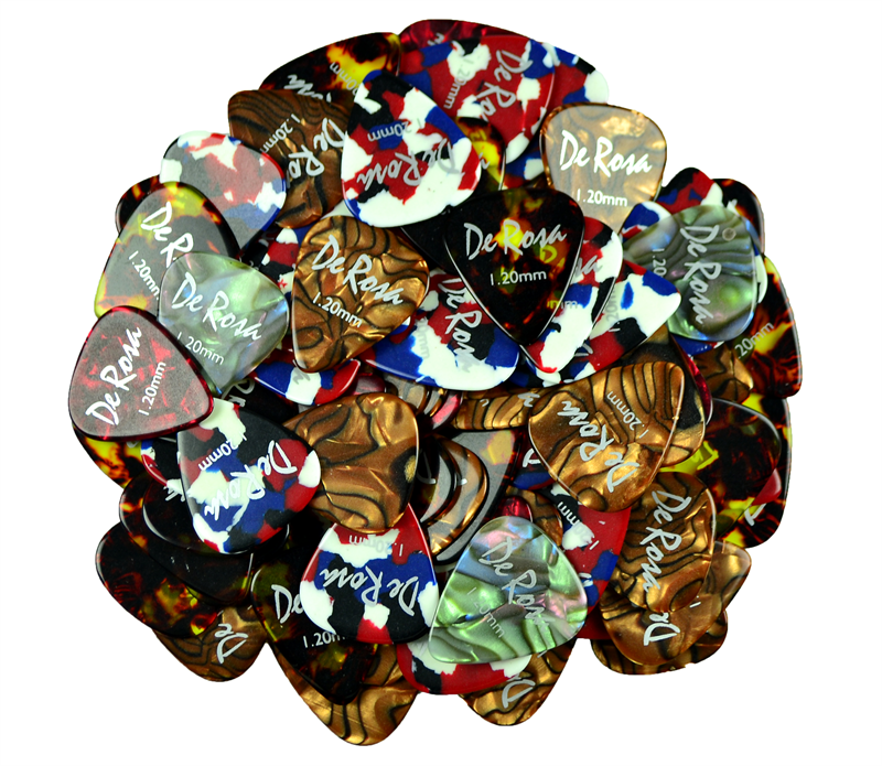 De Rosa GP-AP-120 Colorful Celluloid Guitar Picks 1.2 100 Pack - ccttek