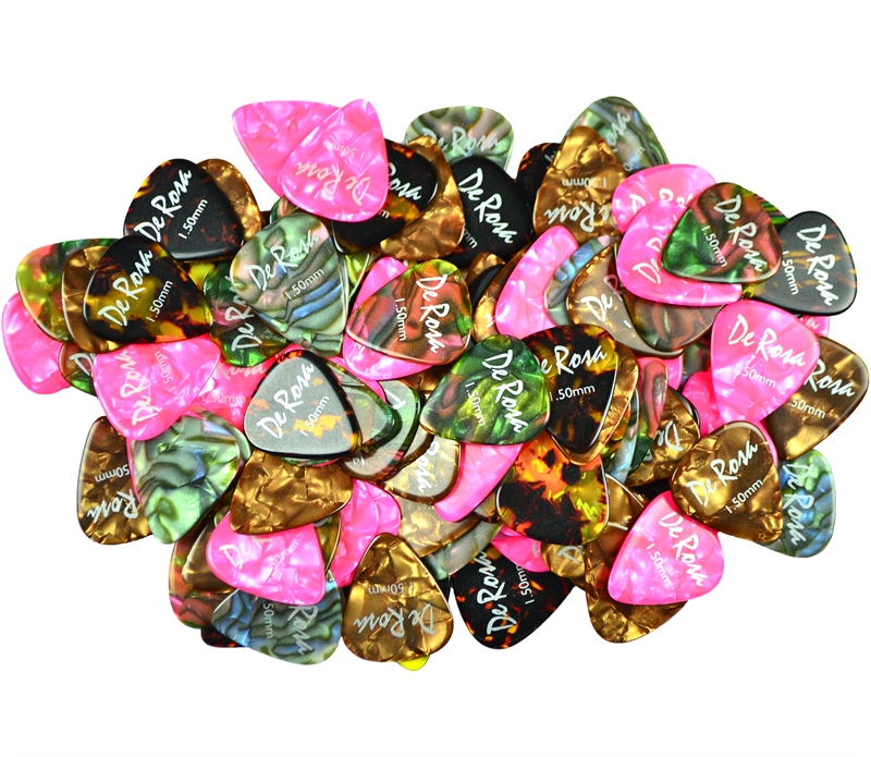 De Rosa GP-AP-150 Colorful Celluloid Guitar Picks 1.5 100 Pack - ccttek