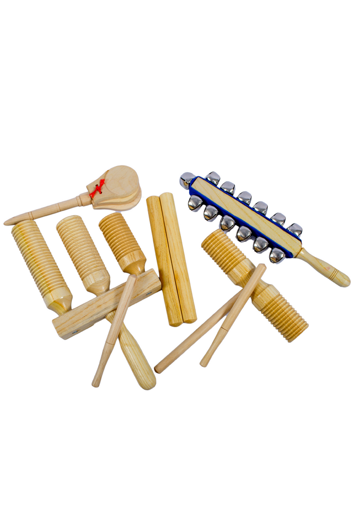 De Rosa KP005 5 Piece Wooden Rhythm Instruments Assortment - ccttek