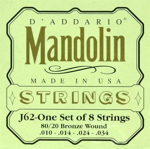 D'Addario ST-J62 Set Mandolin String 80/20 Bronze LITE - ccttek