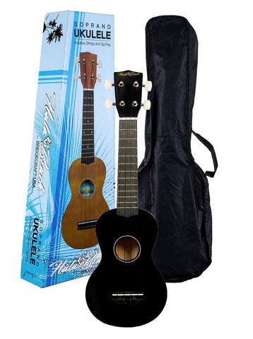 Hula Beach UKH-10-BK Soprano Ukulele w/ Gig Bag - ccttek